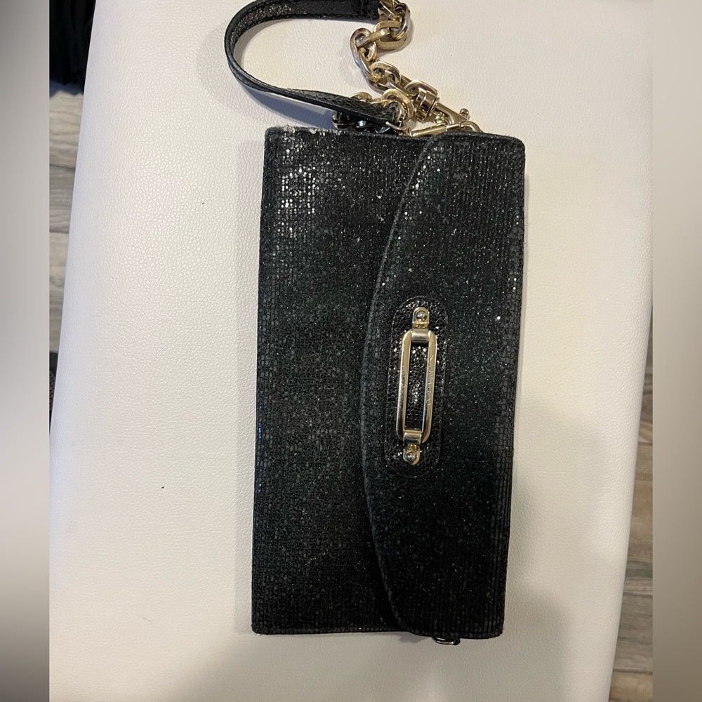 Jimmy Choo black sequin clutch